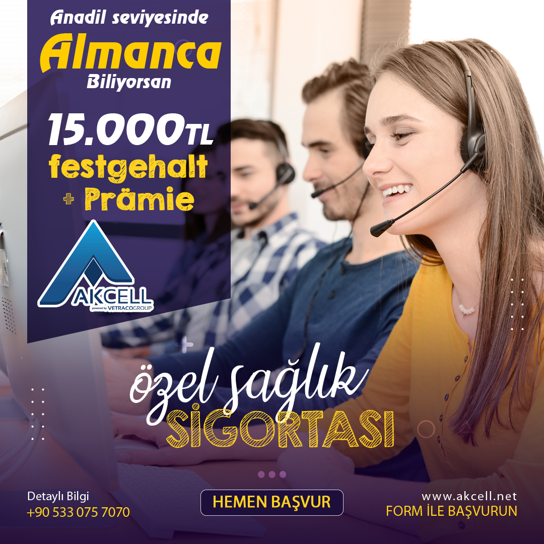 15.000₺ Net Maaş + Yüksek Prim